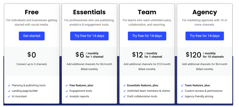Тарифы Buffer